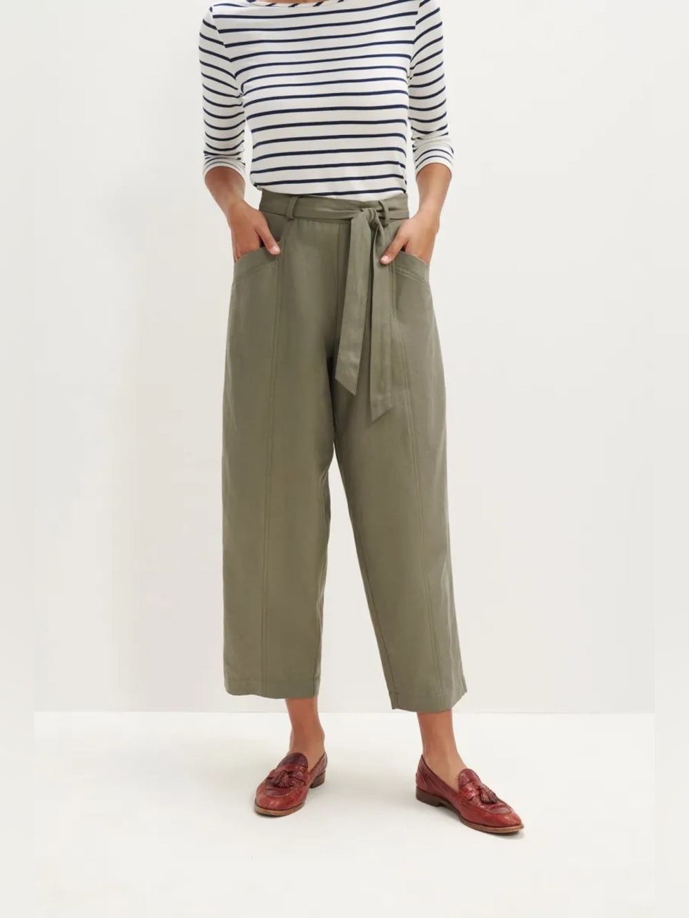 NWT Amour Vert Milo Femme Fête Utility Ankle Pants Vetiver Green Women’s Size L
